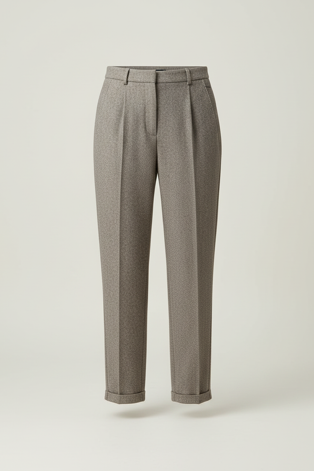 Pantalon Beige Tweed Droit Ample Hiver - vue 3