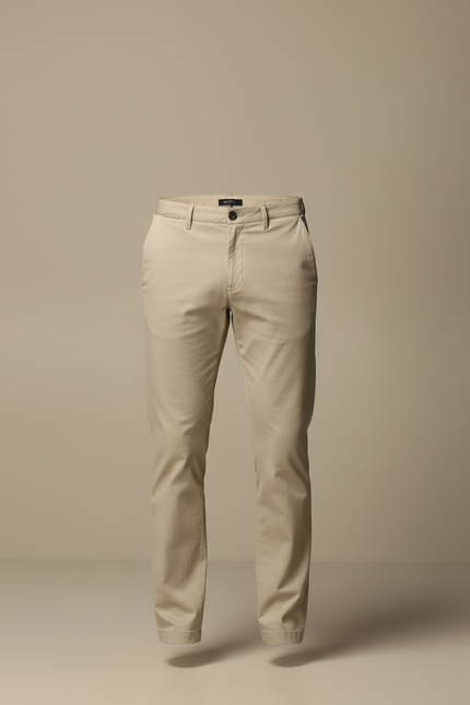 Pantalon Beige Coton Droit Homme Décontracté - vue 3