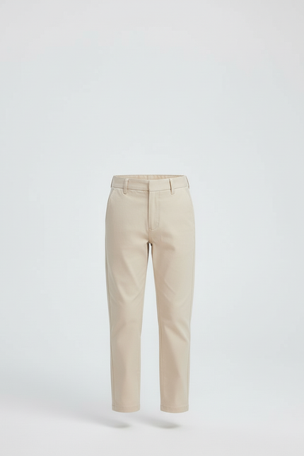 Pantalon Beige Coton Droit Garçon Élégant Classique - vue 3
