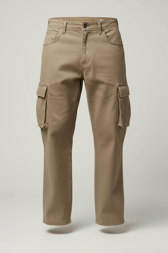 Pantalon Beige Cargo Ample Droit Homme Coton - vue 3