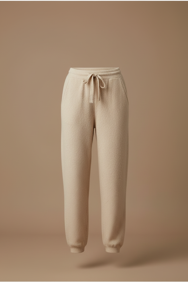 Pantalon Beige Laine Doux Confortable Décontracté Jogging - vue 3