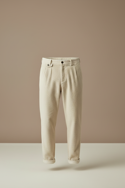 Pantalon Beige En Velours Côtelé - Cordé - vue 3