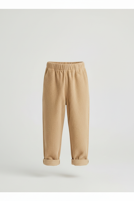 Pantalon Beige Côtelé Ample Enfant Quotidien - Cordé - vue 3