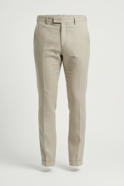 Pantalon Beige Slim Lin Habillé Homme Élégant - vue 3