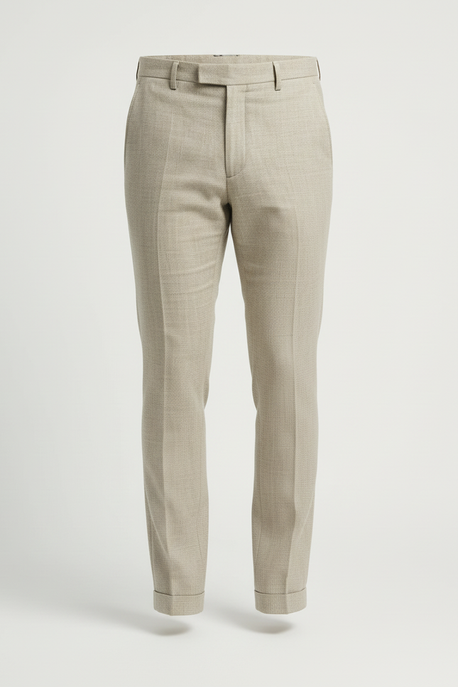 Pantalon Beige Slim Lin Habillé Homme Élégant - vue 3