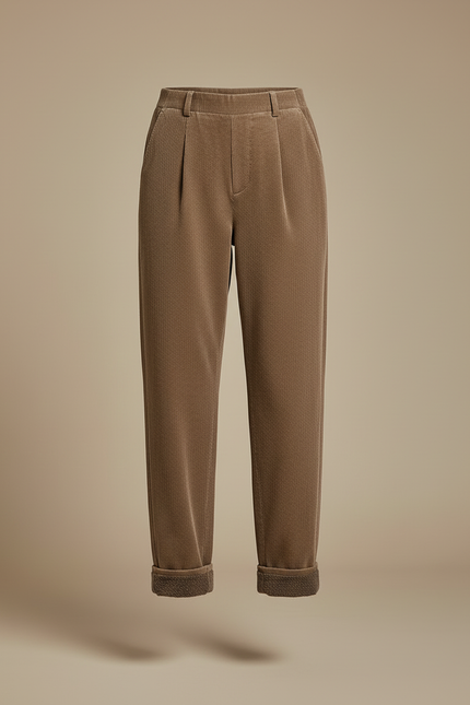 Pantalon Beige Côtelé Ample Décontracté Femme - Cordé - vue 3