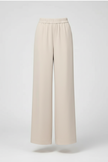 Pantalon Évasé Beige - Polyester - vue 3