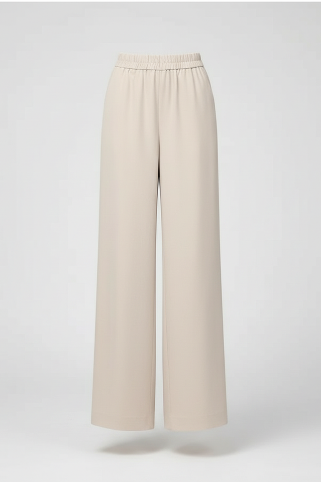 Pantalon Évasé Beige - Polyester - vue 3