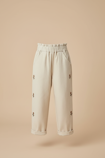 Pantalon Oversize Beige - Coton - vue 3