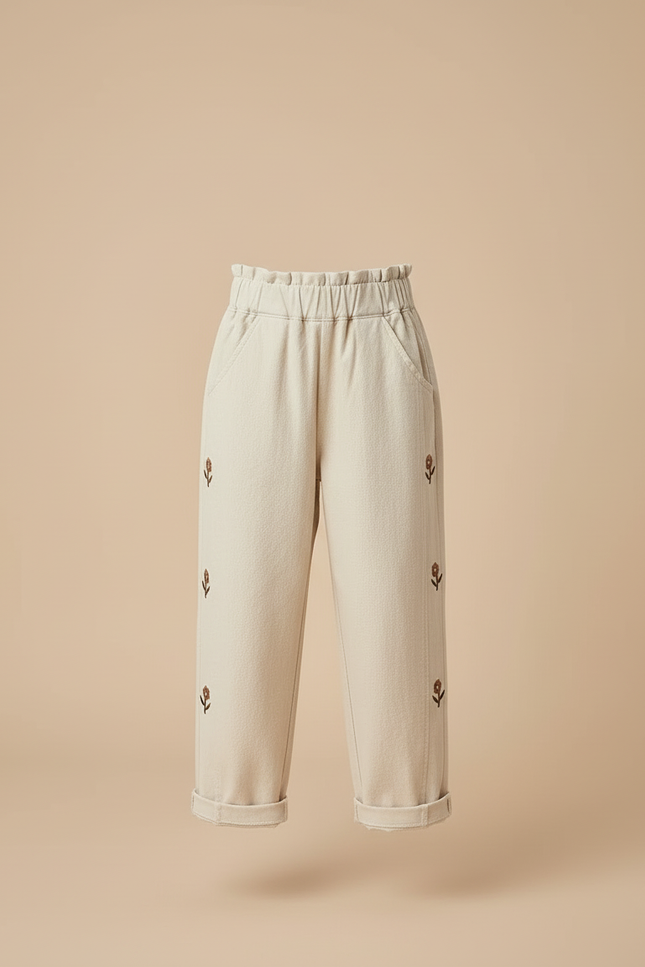 Pantalon Oversize Beige - Coton - vue 3