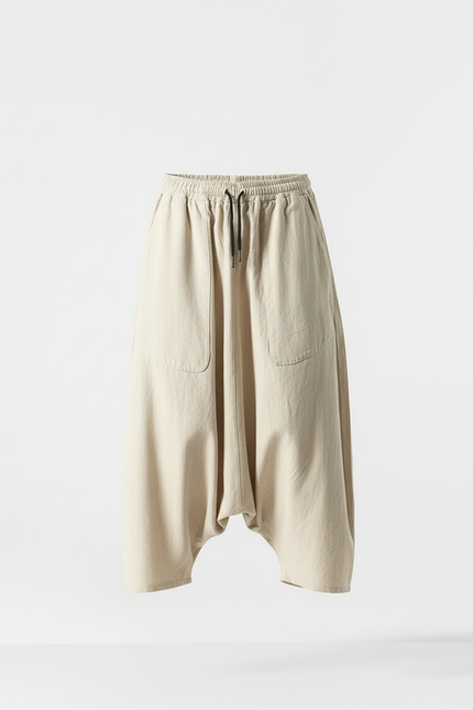 Pantalon Beige Ample Coton Lin Homme - vue 3