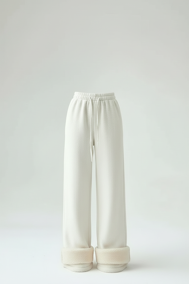 Pantalon Beige Chaud Ample Confortable Hiver Femme - Molleton - vue 3