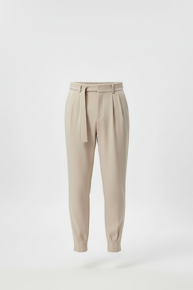 Pantalon Beige Avec Ceinture - Polyester - vue 3