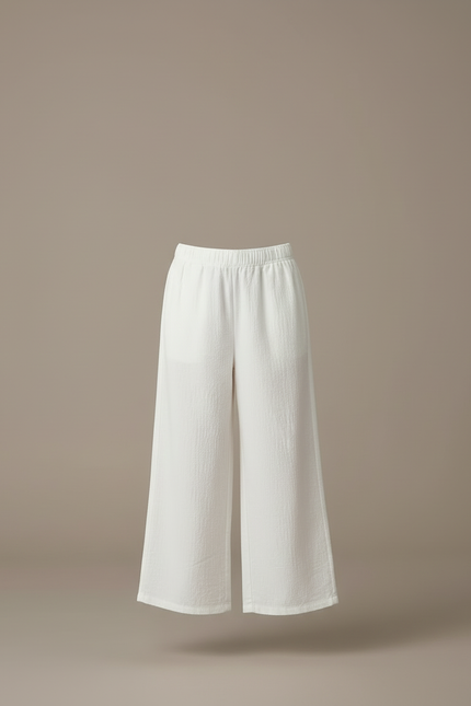 Pantalon Beige Ample Coton Fluide Enfant - Blanc - vue 3