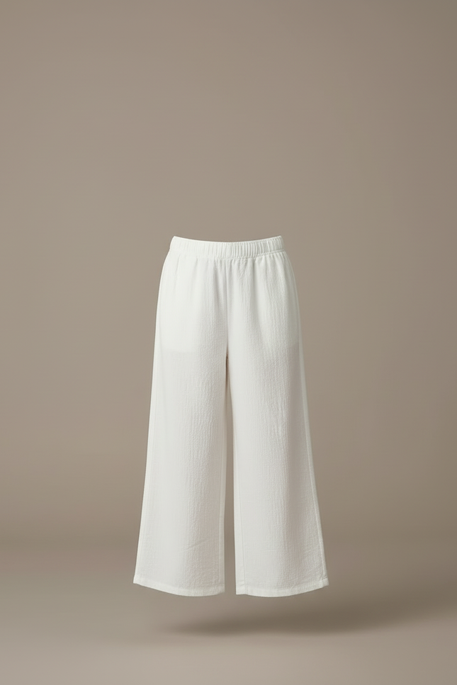 Pantalon Beige Ample Coton Fluide Enfant - Blanc - vue 3