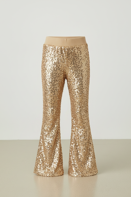 Pantalon Sequin Beige - Doré Maille - vue 3