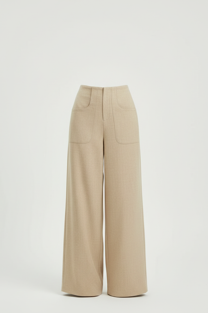 Pantalon Beige Avec Poche - Laine - vue 3