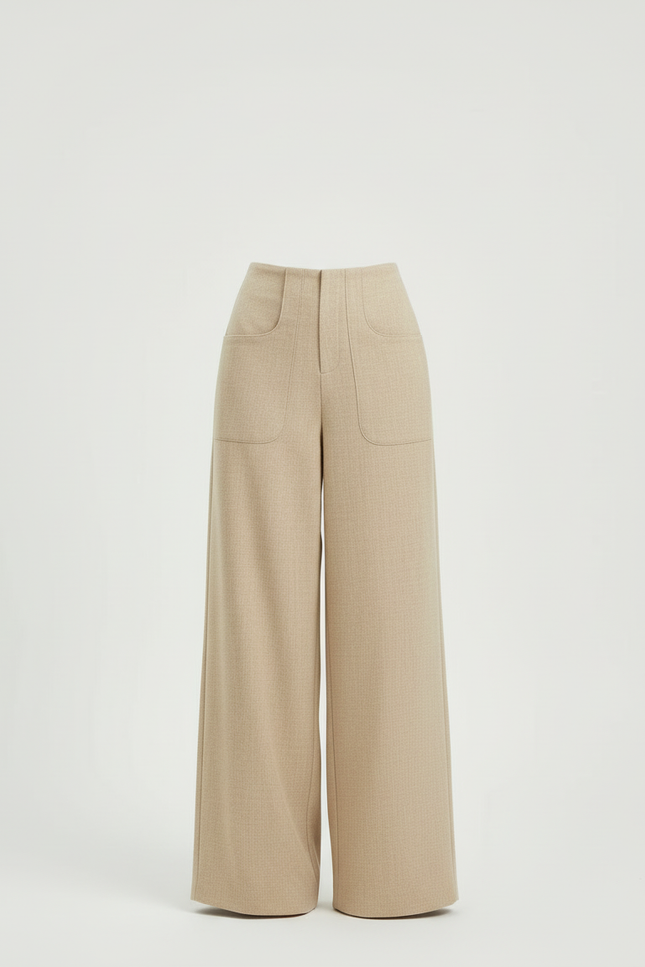 Pantalon Beige Avec Poche - Laine - vue 3