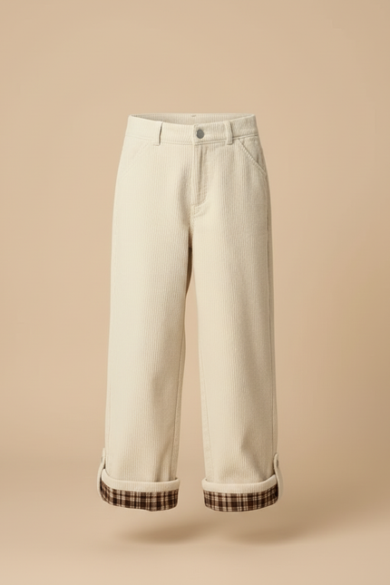 Pantalon Blanc Beige - Cordé - vue 3