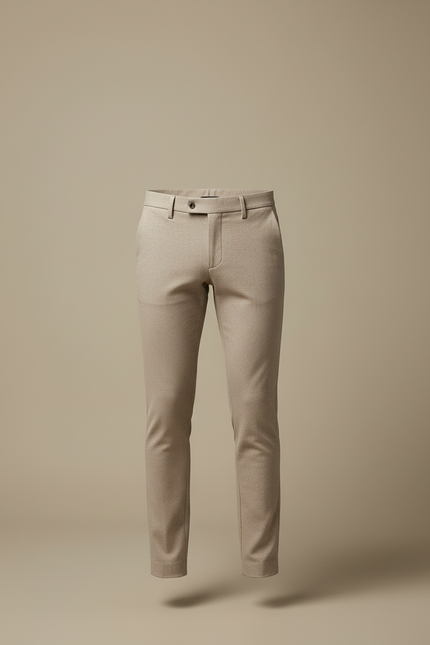 Pantalon Beige Homme Slim Élégant Décontracté Coton - Gabardine - vue 3