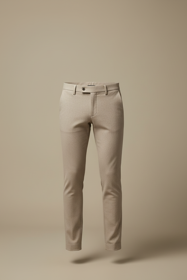Pantalon Beige Homme Slim Élégant Décontracté Coton - Gabardine - vue 3