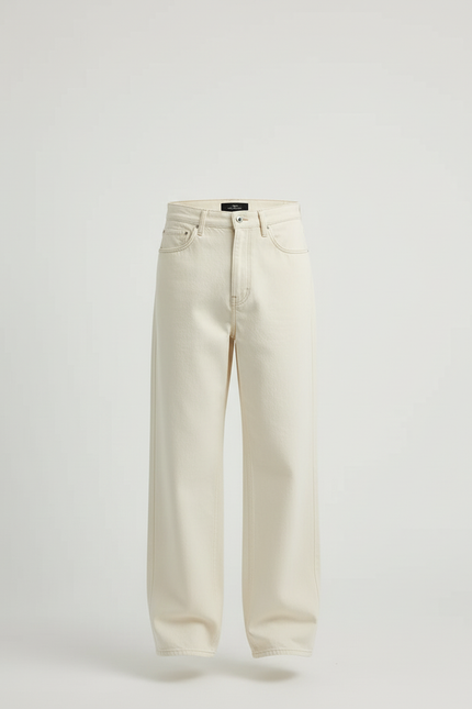 Pantalon Beige Denim Ample Streetwear Homme - Jean - vue 3