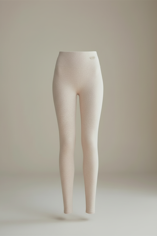 Pantalon Beige Coton Slim Élastique Chaud Femme - Molleton - vue 3