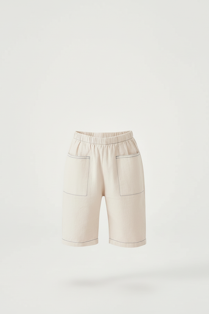 Pantalon Beige Coton Ample Garçon Décontracté Léger - vue 3