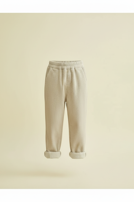 Pantalon Raye Beige Et Blanc - Cordé - vue 3