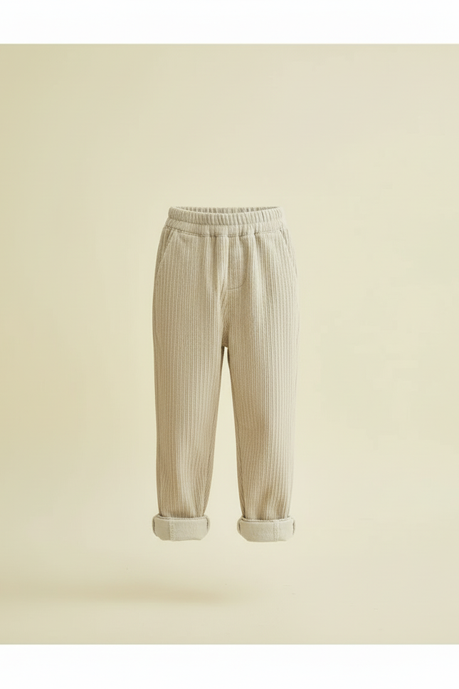 Pantalon Raye Beige Et Blanc - Cordé - vue 3