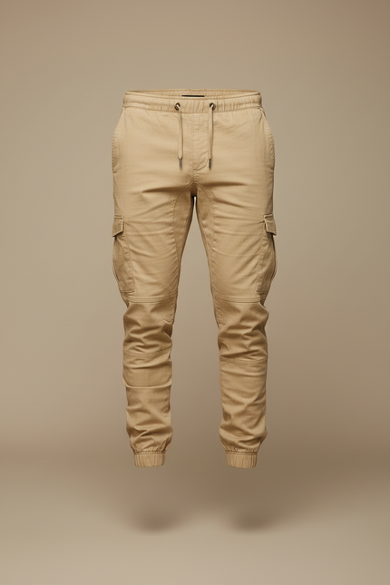 Pantalon Beige Cargo Coton Décontracté Confortable Homme - vue 3