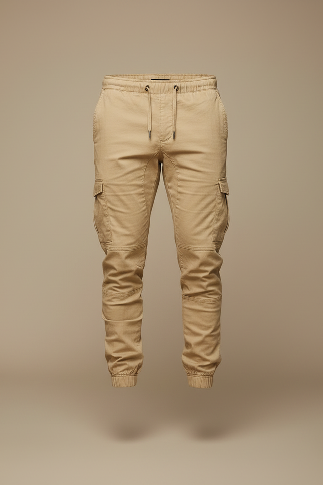 Pantalon Beige Cargo Coton Décontracté Confortable Homme - vue 3