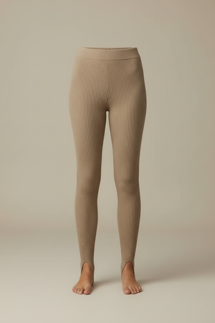 Pantalon Beige Moulant - Maille - vue 3