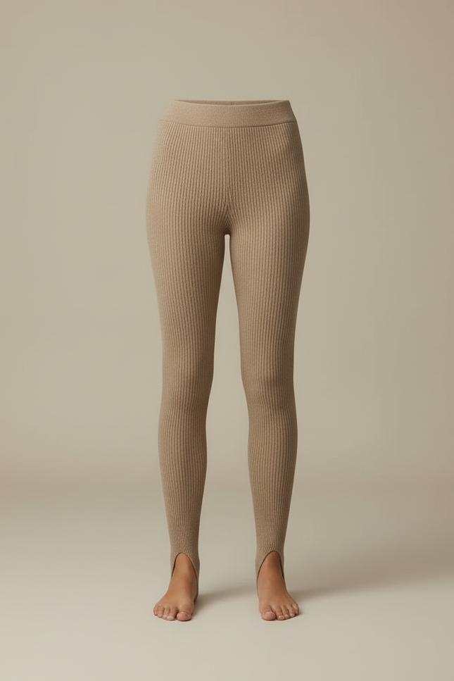 Pantalon Beige Moulant - Maille - vue 3