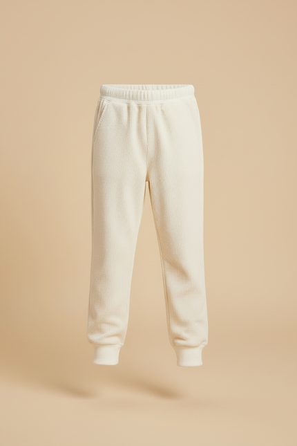 Pantalon Beige Côtelé Ample Confortable Enfant - Cordé - vue 3