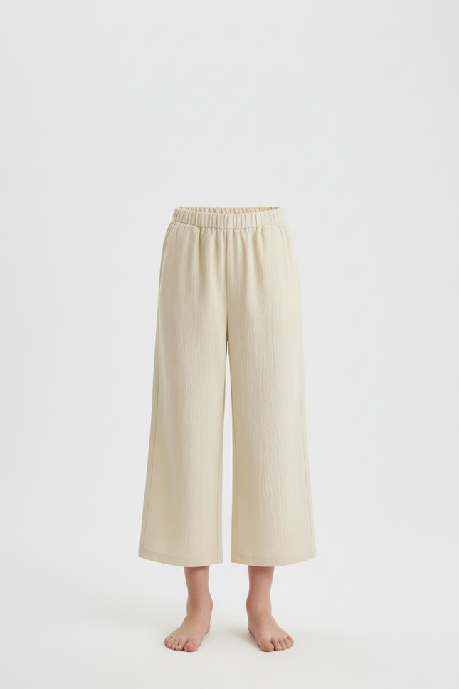 Pantalon Beige Ample Coton Confortable Fille - vue 3