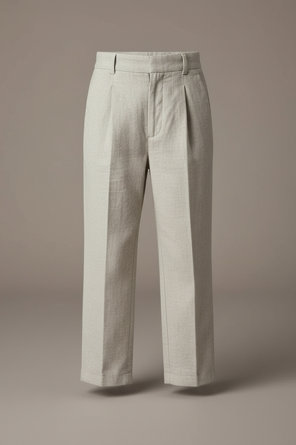 Pantalon Beige Ceremonie - Lin - vue 3