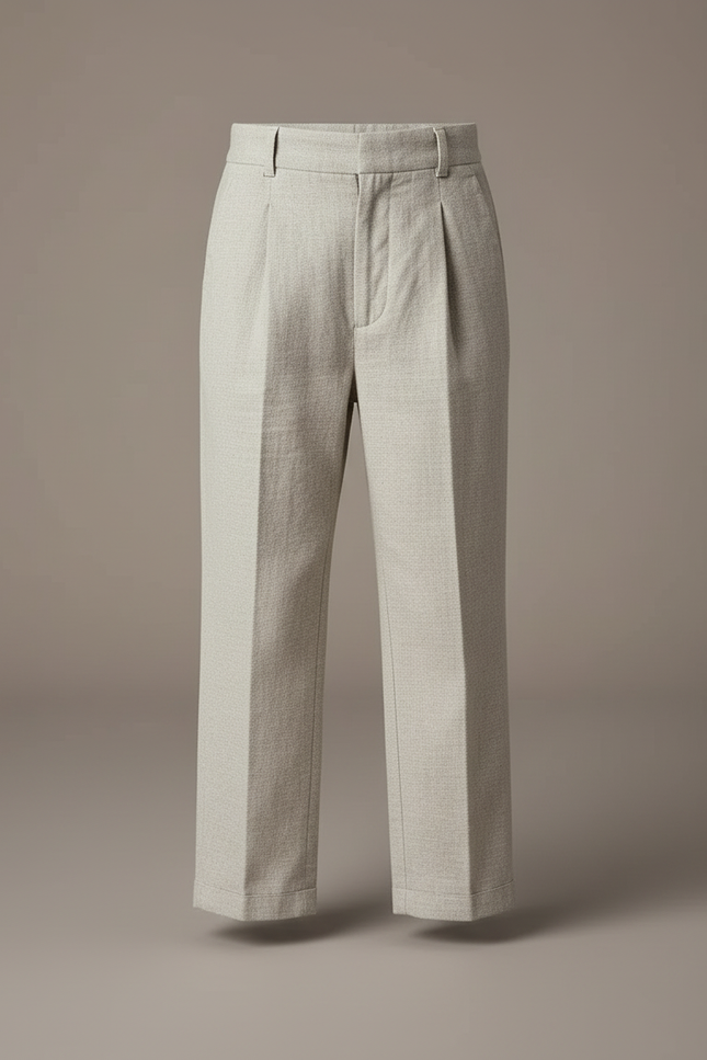 Pantalon Beige Ceremonie - Lin - vue 3