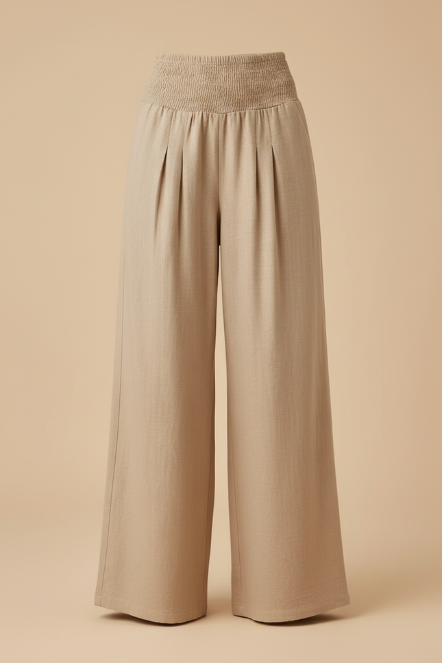 Pantalon Lin Beige Large - vue 3