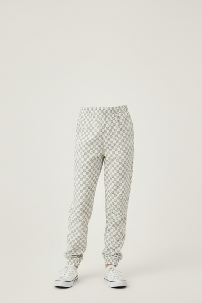 Pantalon Beige Motif Floral Confortable Enfant - Molleton - vue 3