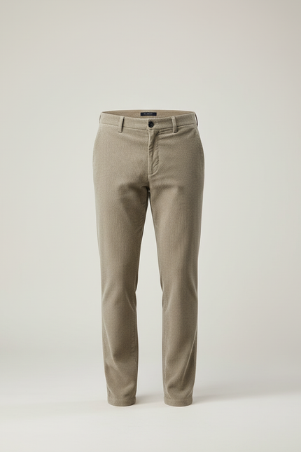 Pantalon Beige Côtelé Décontracté Homme Élégant - Cordé - vue 3