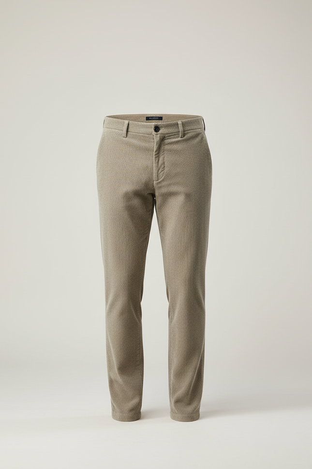 Pantalon Beige Côtelé Décontracté Homme Élégant - Cordé - vue 3