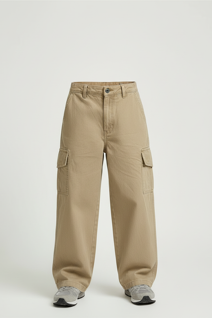 Pantalon Beige Cargo Ample Décontracté Garçon - Toile - vue 3