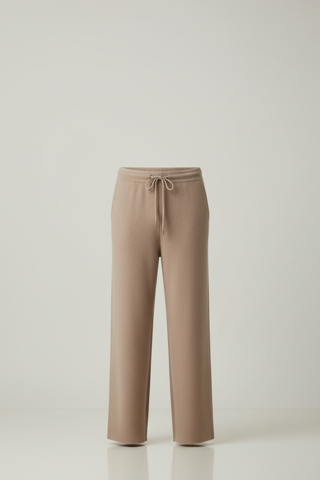 Pantalon Beige Tricoté Ample Homme Confortable Cordon - Maille - vue 3
