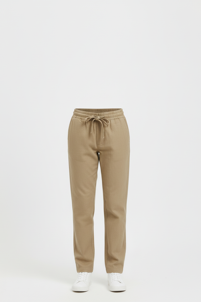 Pantalon Beige Coton Ample Cordon Décontracté Enfant - Lin - vue 3