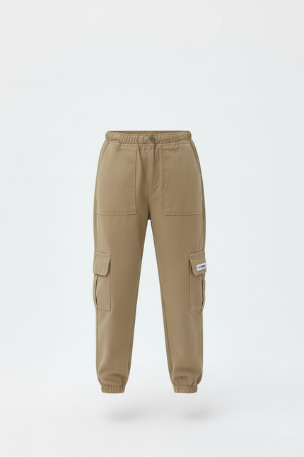 Pantalon Cargo Beige Ado - Kaki Toile - vue 3