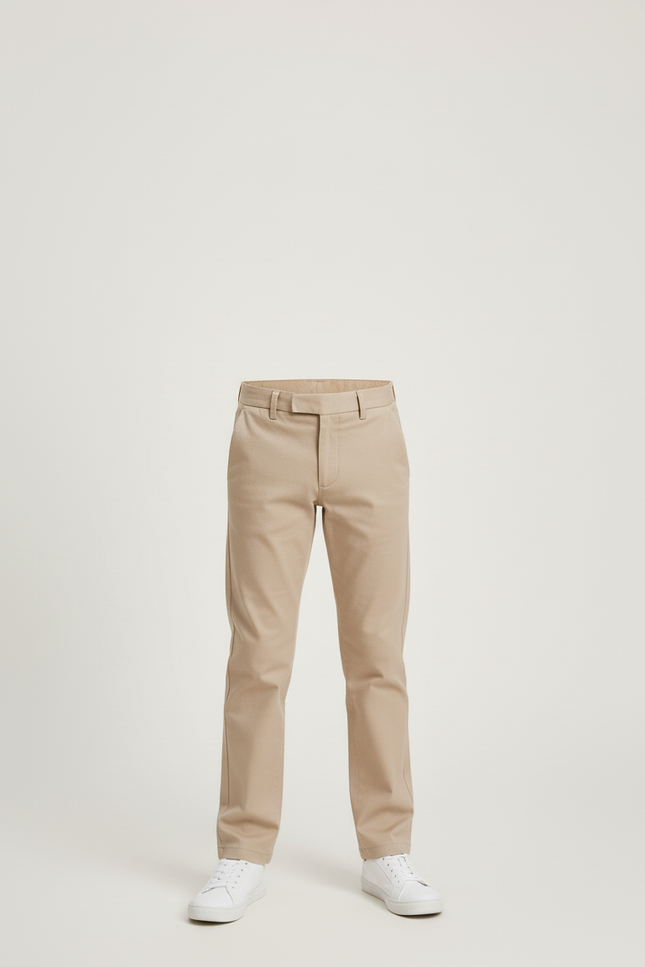 Pantalon Beige Chino Coton Droit Classique Garçon - Gabardine - vue 3