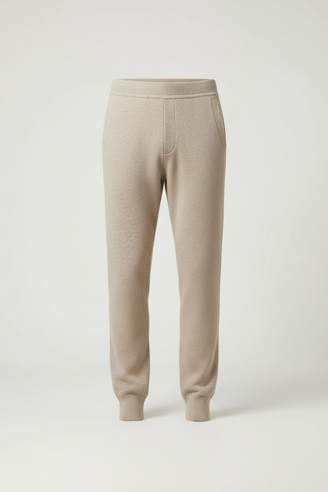Pantalon Jogging Beige - Maille - vue 3