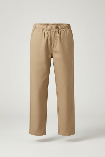 Pantalon Beige Ample Coton Élastique Enfant - Toile - vue 3