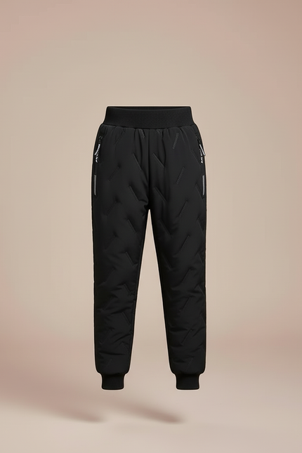 Pantalon Beige Matelassé Noir Chaud Enfant - Polyester - vue 3